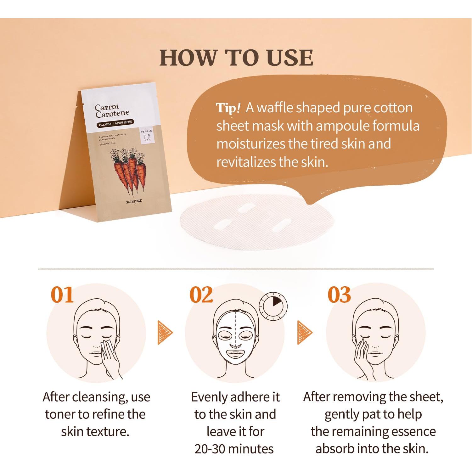 Mascarilla Hidratante SKINFOOD Caroteno de Zanahoria 10ea 270ml