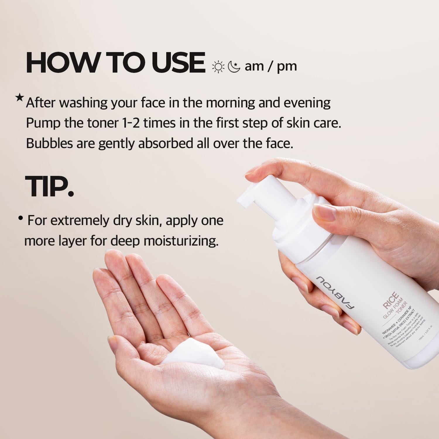 FABYOU Conjunto de Cuidado Facial Arroz y Niacinamida 3 Piezas