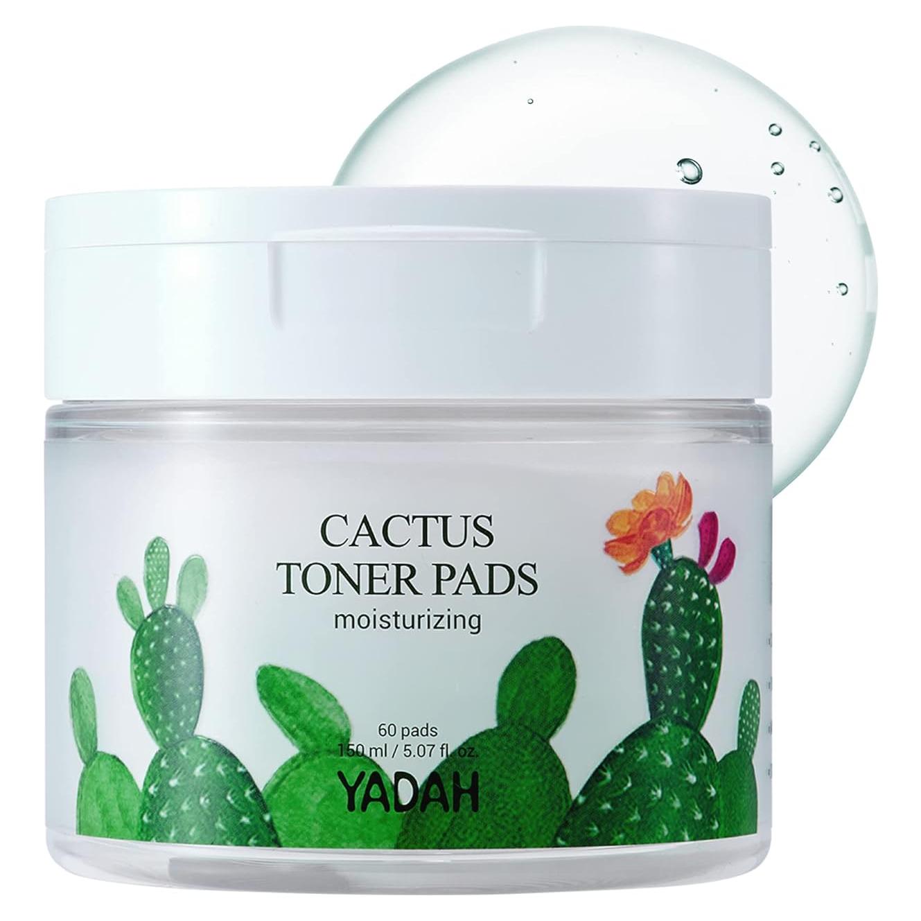 Almohadillas Tónicas de Cactus YADAH 150 ml 60 Unidades Exfoliantes