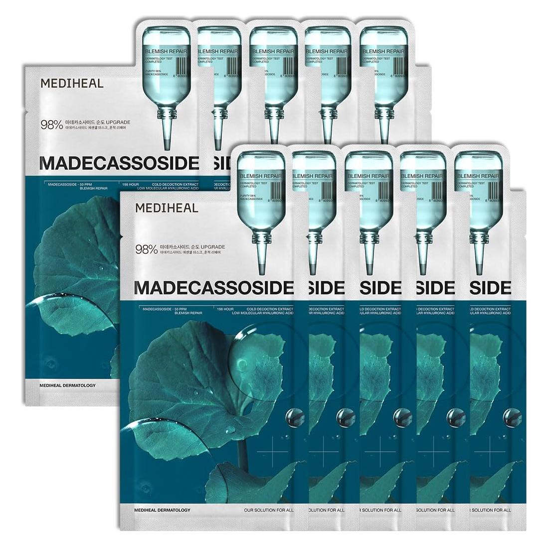 Mediheal Mascarilla Vegana de Madecassoside 10 Pcs 98% Pureza