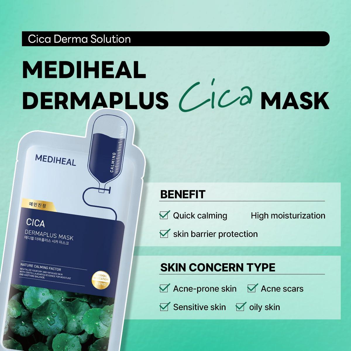 Mediheal Cica Mask Vegana 10 Unidades - Mascarilla Hidratante