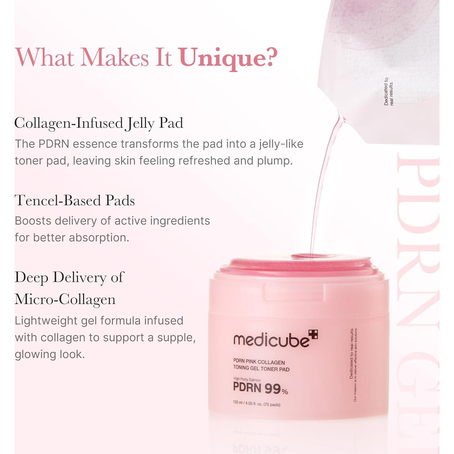 Almohadillas de colágeno Medicube ADN de salmón PDRN 70 unidades