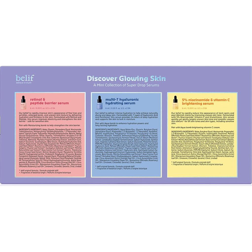 Kit Mini de Cuidado Facial Belif - Sueros Hidratantes y Reafirmantes