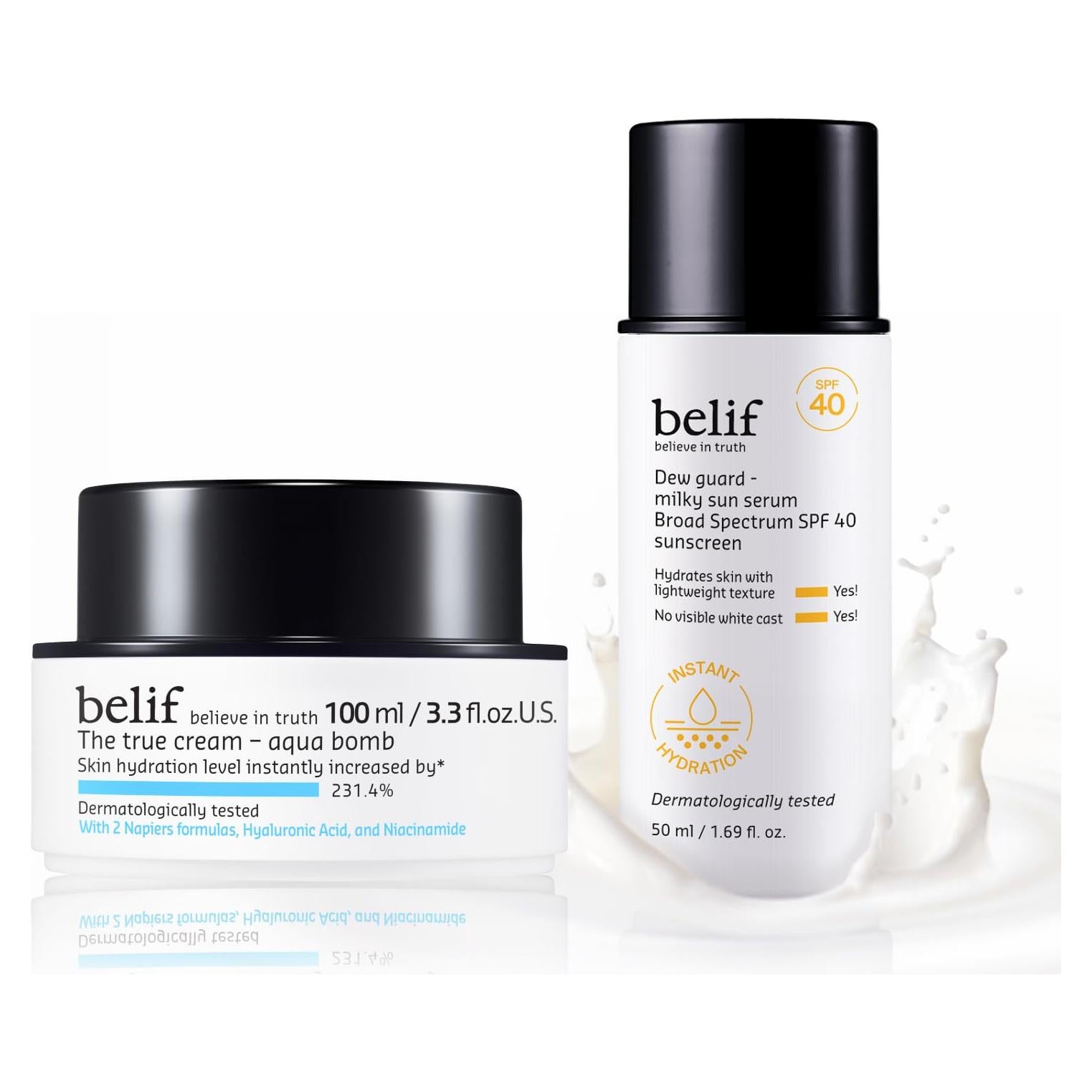 Set de Cuidado Solar Belif Aqua Sun Serum Duo 75ml - Hidratante y SPF 40