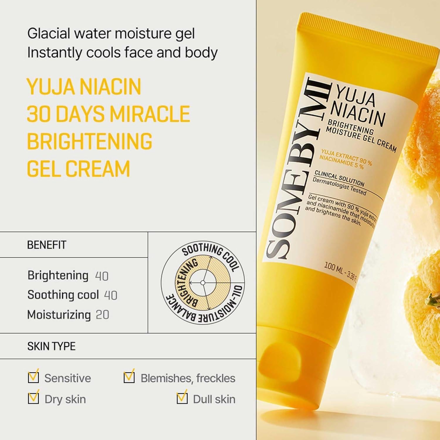 Crema Gel Hidratante Yuja Niacina Some By Mi 100ml - 10 Vitaminas