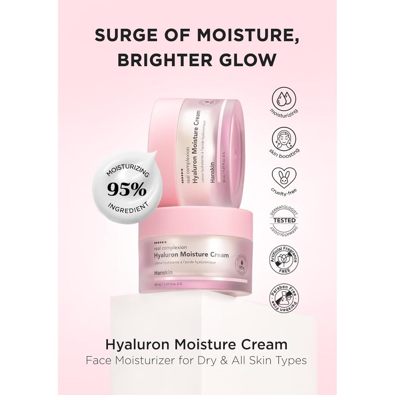 Crema Hidratante Hialurónica Hanskin 49.6g - Piel Seca y Sensible