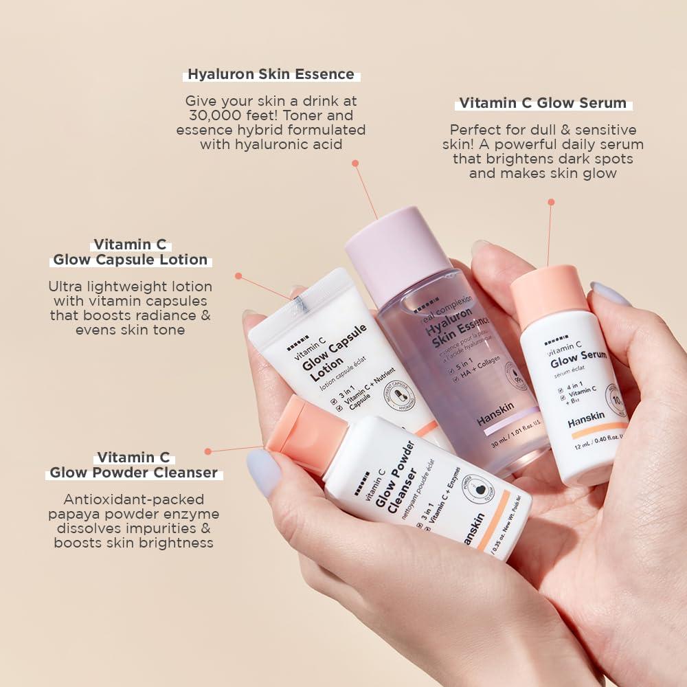 Kit de Viaje Hanskin Glow Skin - Cuidado Facial Hidratante
