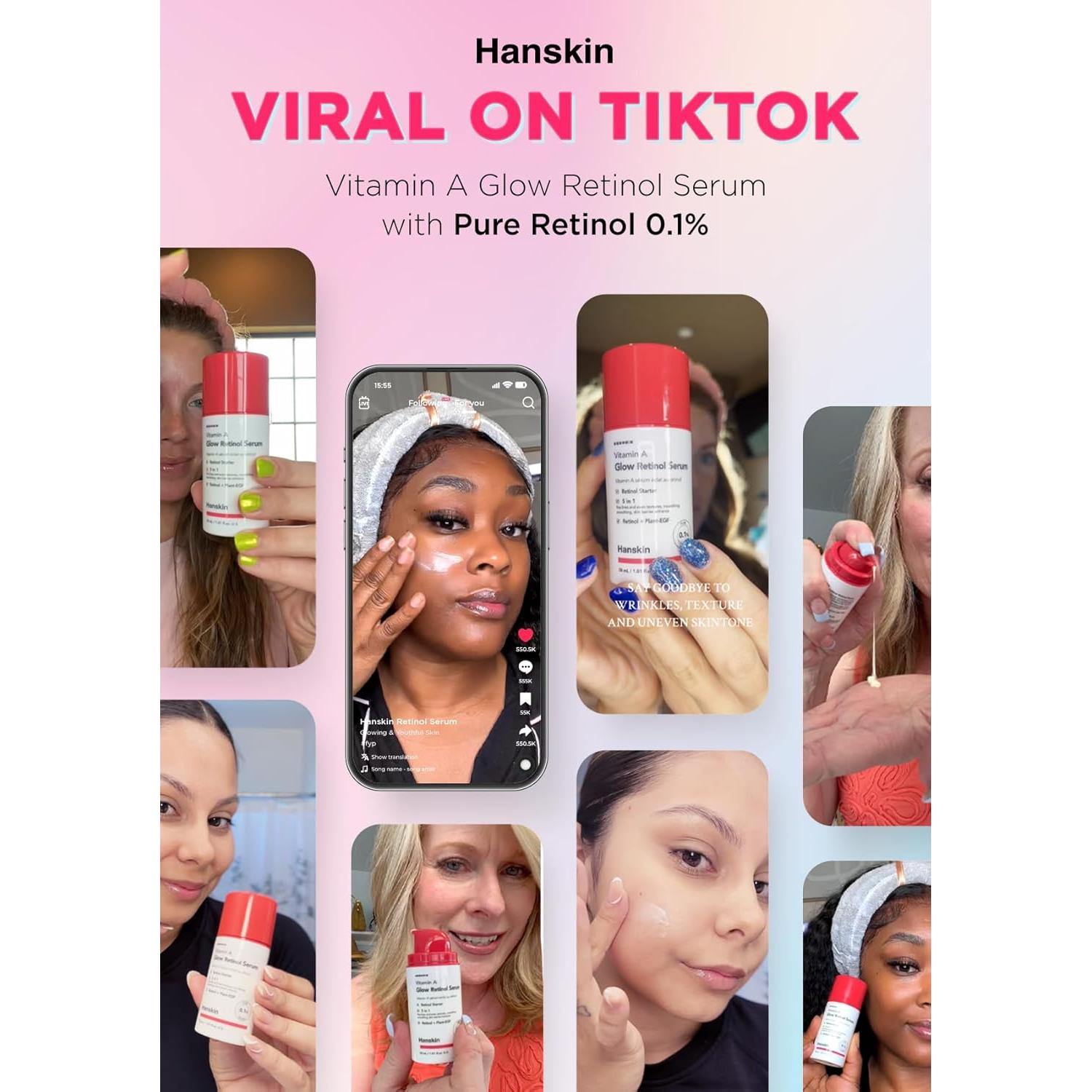 Suero Facial de Retinol Puro Hanskin 0.1% 30ml Antienvejecimiento