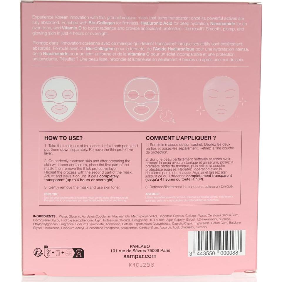 Mascarilla Facial de Colágeno Sampar - Hidratación 4 Unidades