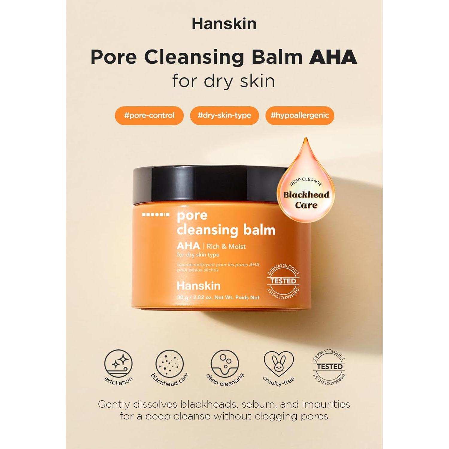 Bálsamo Limpiador de Poros Hanskin AHA 80g - Exfoliante Suave