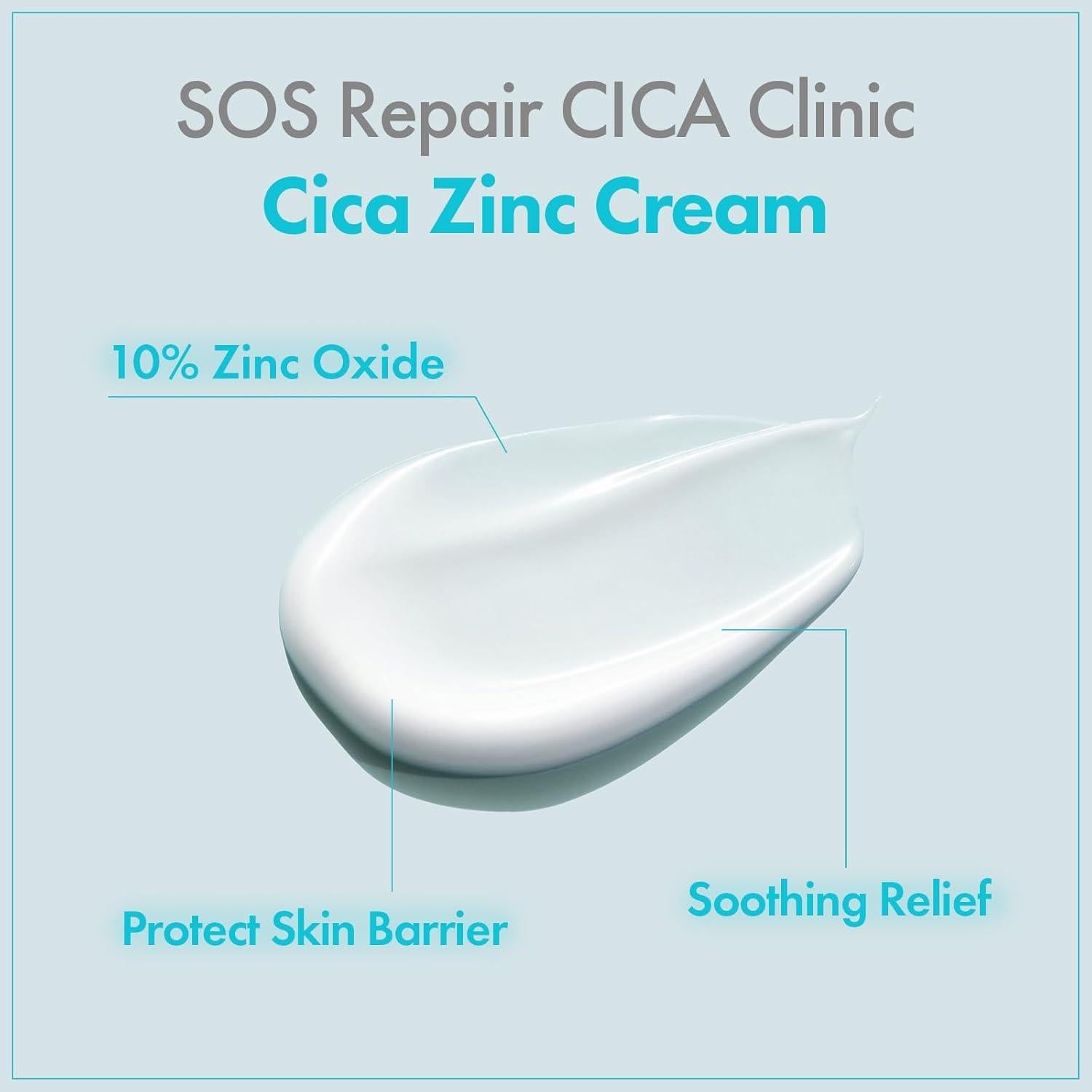 Crema de Zinc CICA SOS Repair MANTONG 50g - Alivia Acné y Enrojecimiento