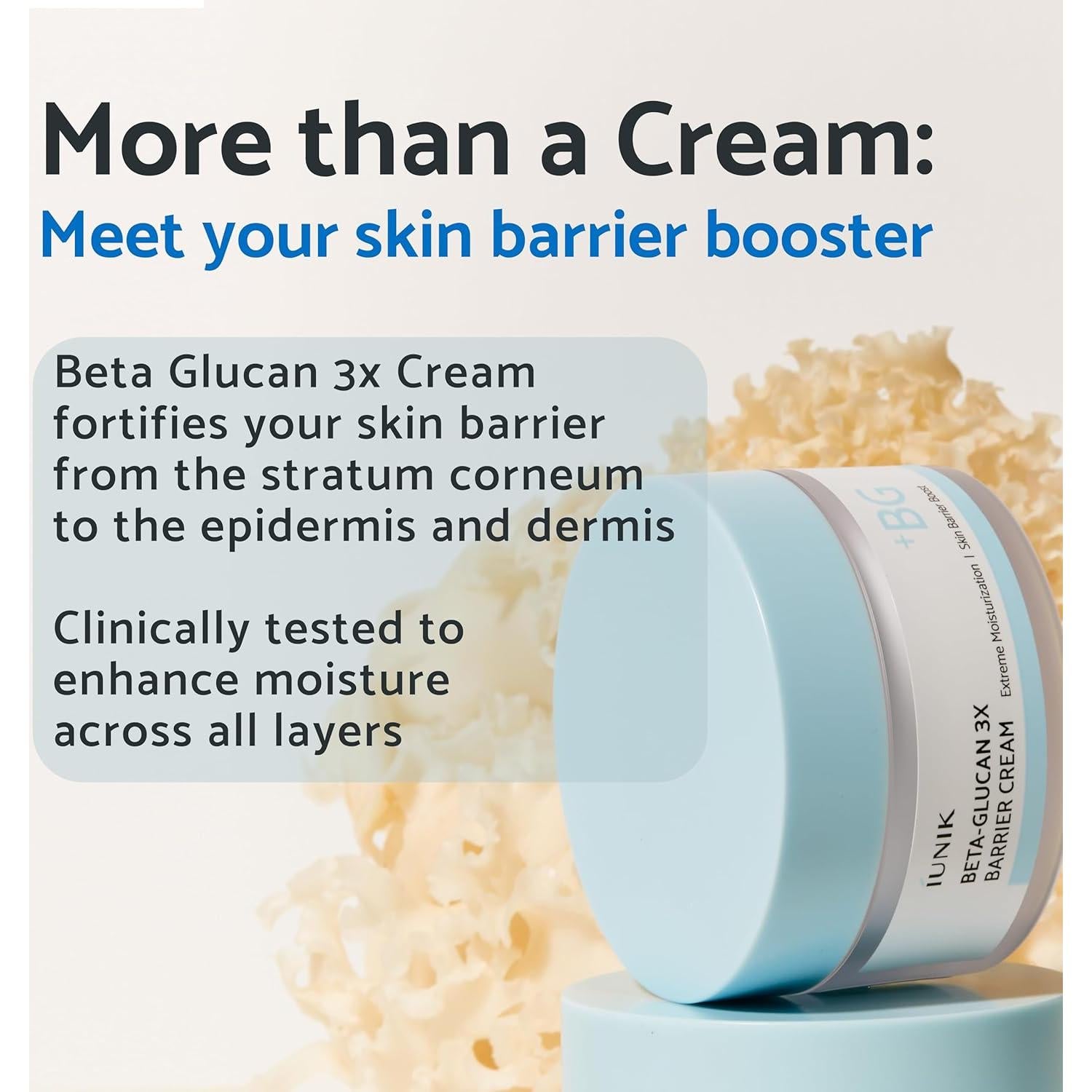 Crema Hidratante Profunda iUNIK Beta-Glucano 100ml Piel Sensible