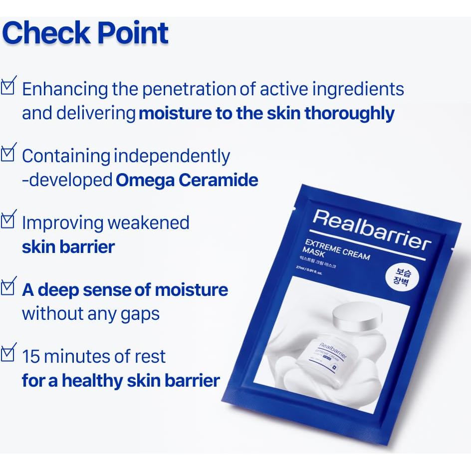Mascarilla Facial Real Barrier Extreme Cream 10 Hojas Hidratante