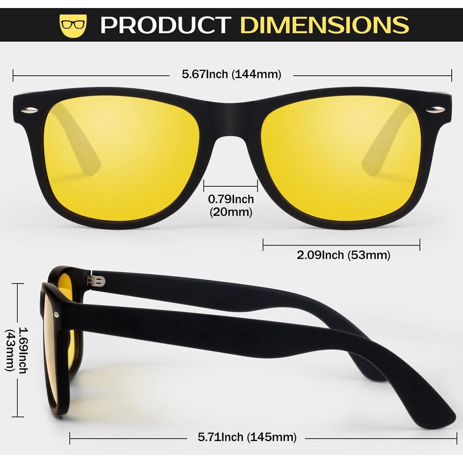 Gafas de sol polarizadas LINVO para hombres diseño retro