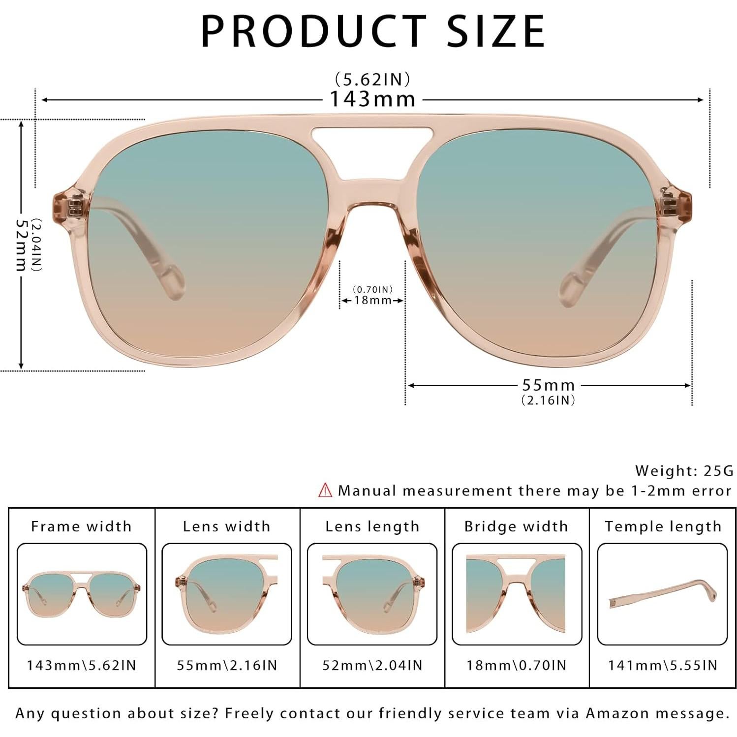 Gafas de Sol Retro Cuadradas YDAOWKN UV400 Unisex