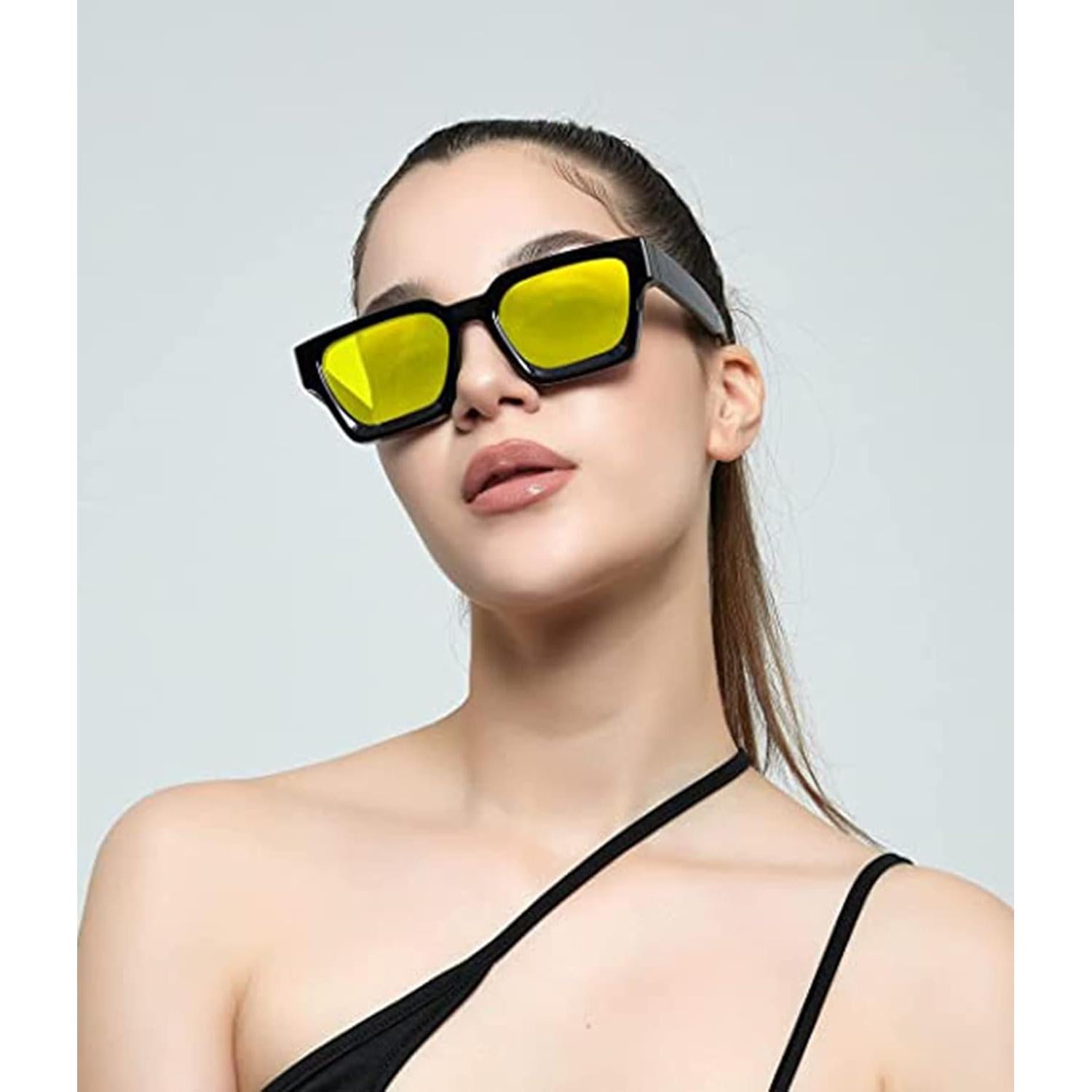 Gafas de sol gruesas cuadradas EYLRIM UV400 unisex