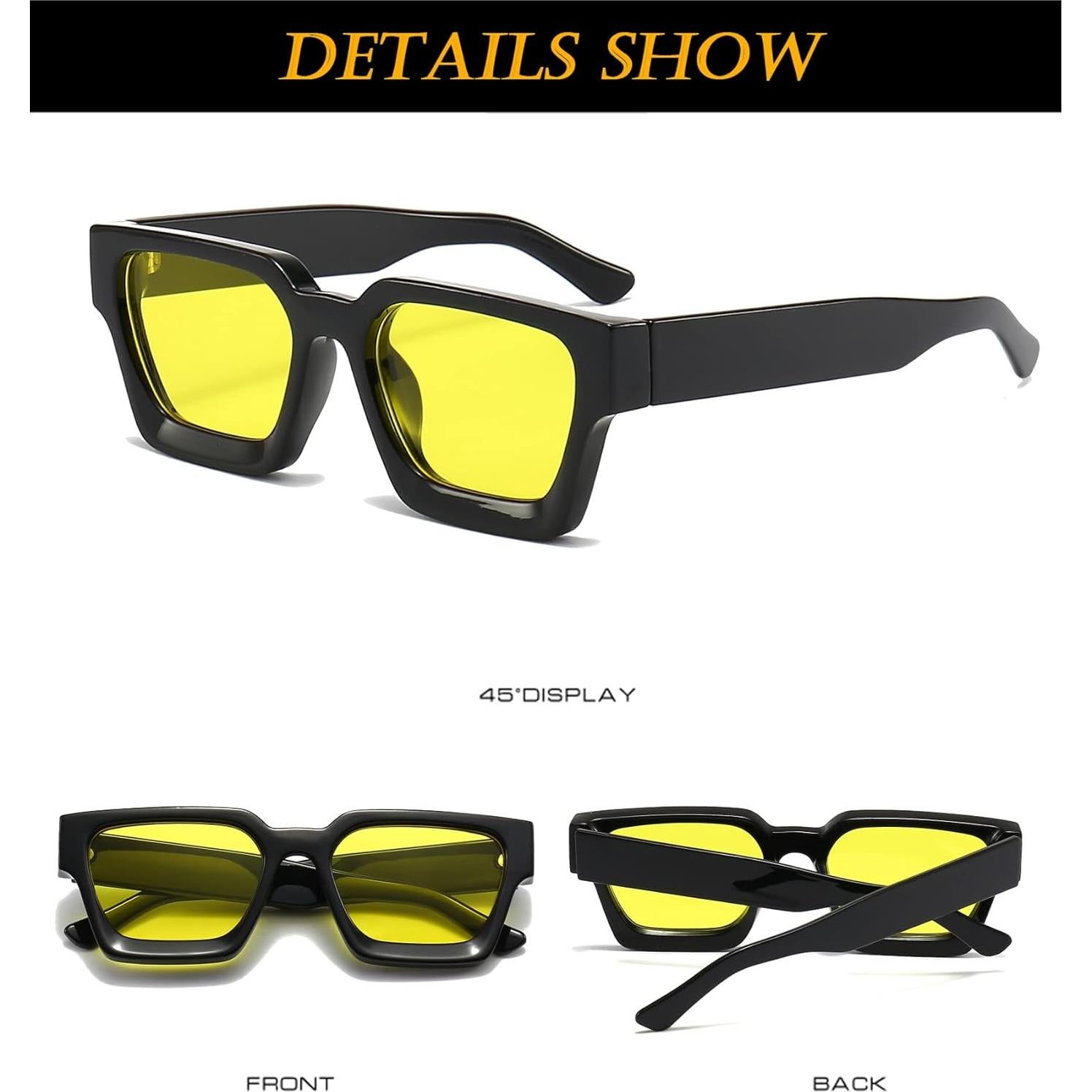 Gafas de sol gruesas cuadradas EYLRIM UV400 unisex