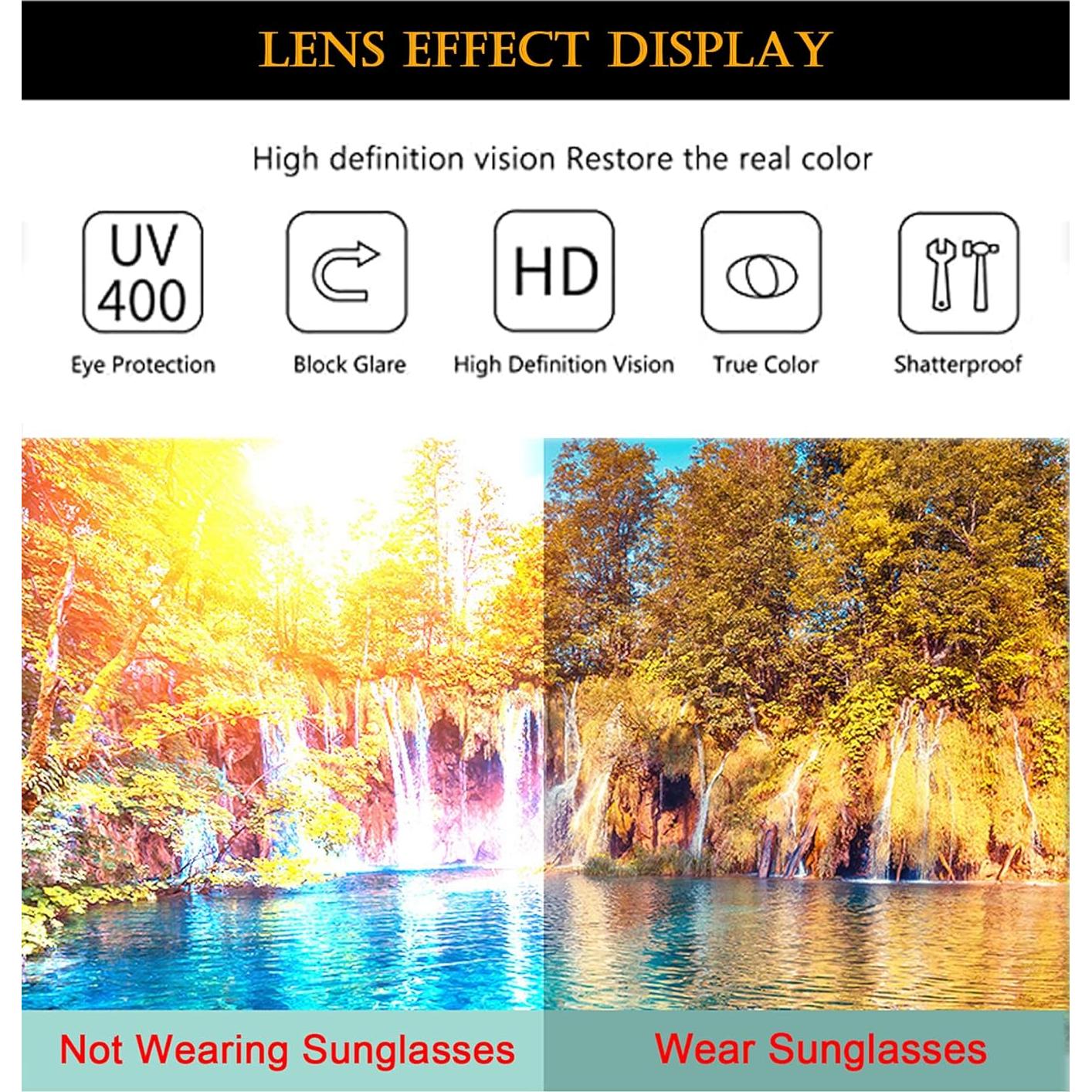 Gafas de sol gruesas cuadradas EYLRIM UV400 unisex