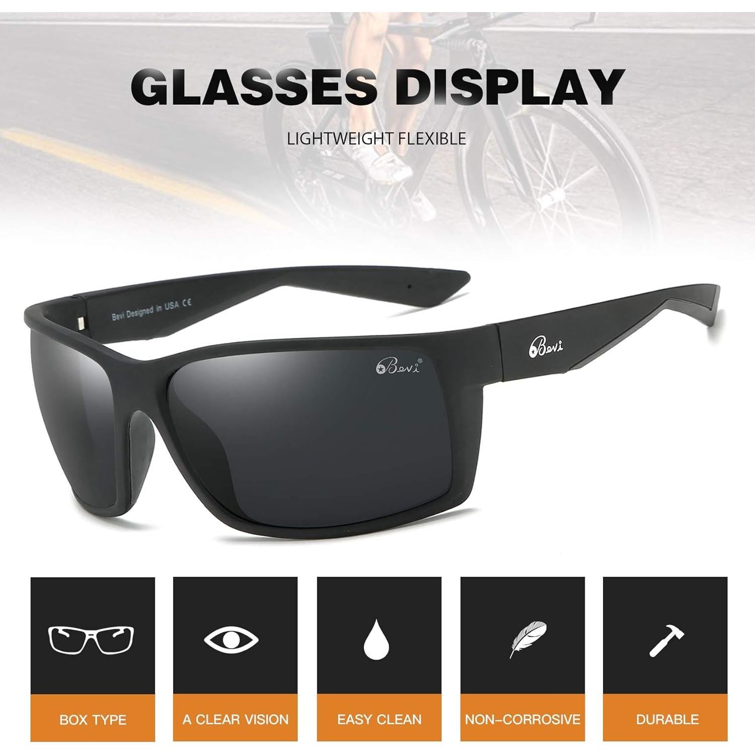 Gafas de sol deportivas Bevi TR90 polarizadas para ciclismo