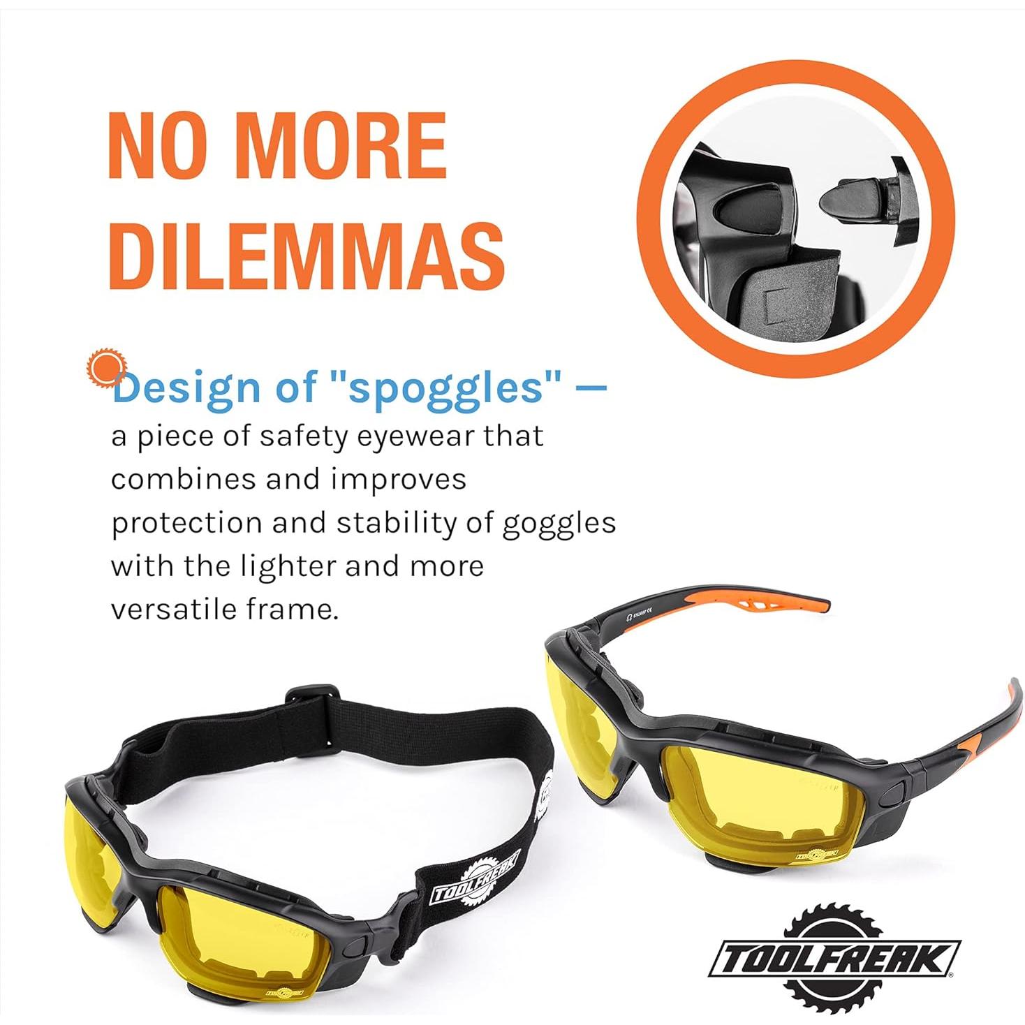 Gafas de Seguridad ToolFreak Spoggles HD Lente Amarillo Policarbonato