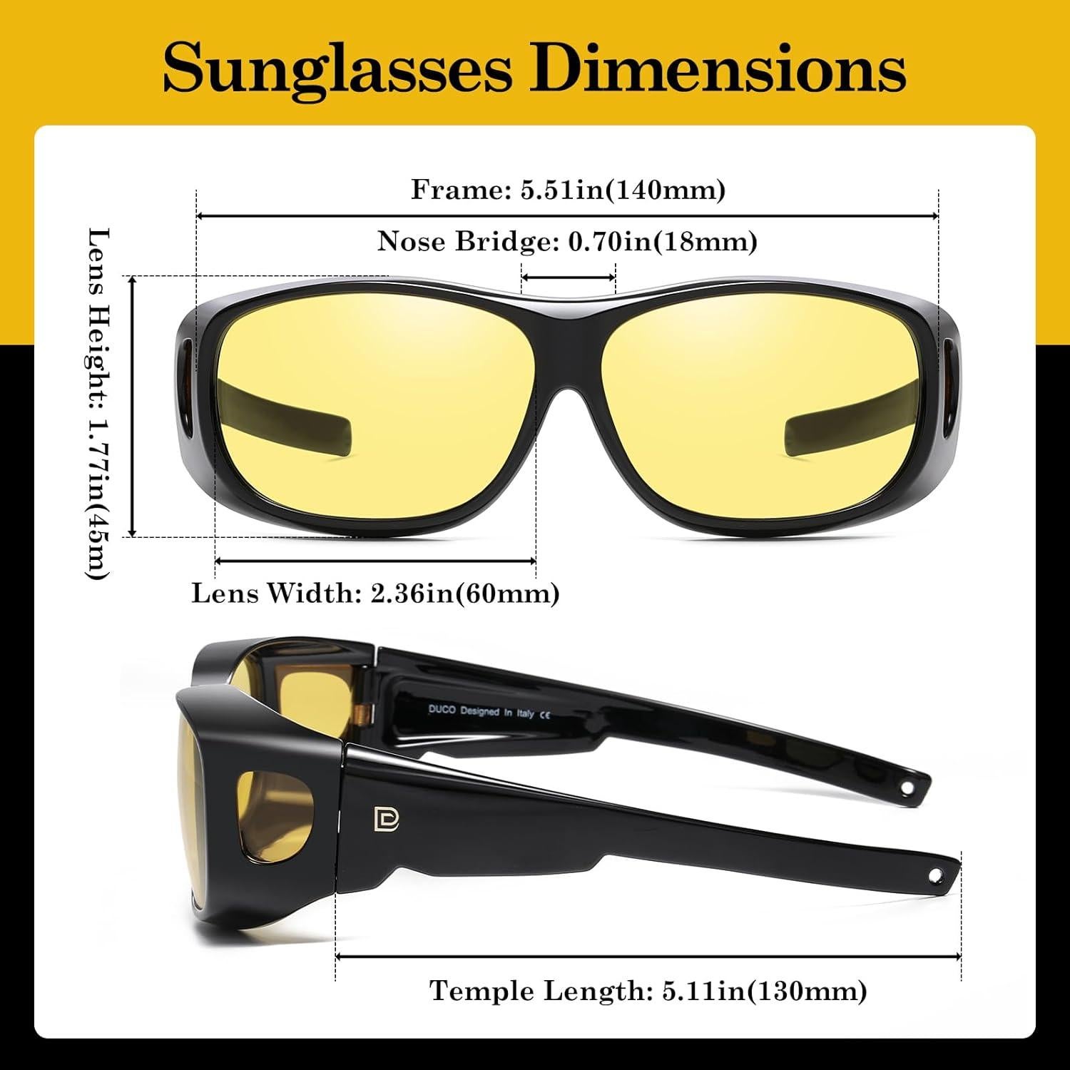 Gafas de Conducción Nocturna DUCO Polarizadas Ajustables