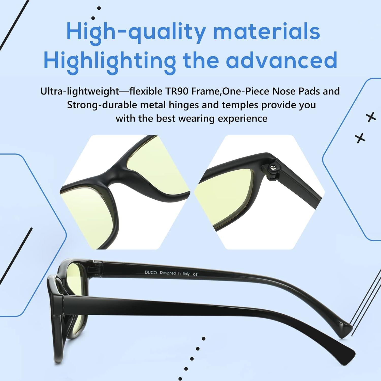 Gafas de Luz Azul DUCO 8016 con Lente Ámbar UV400