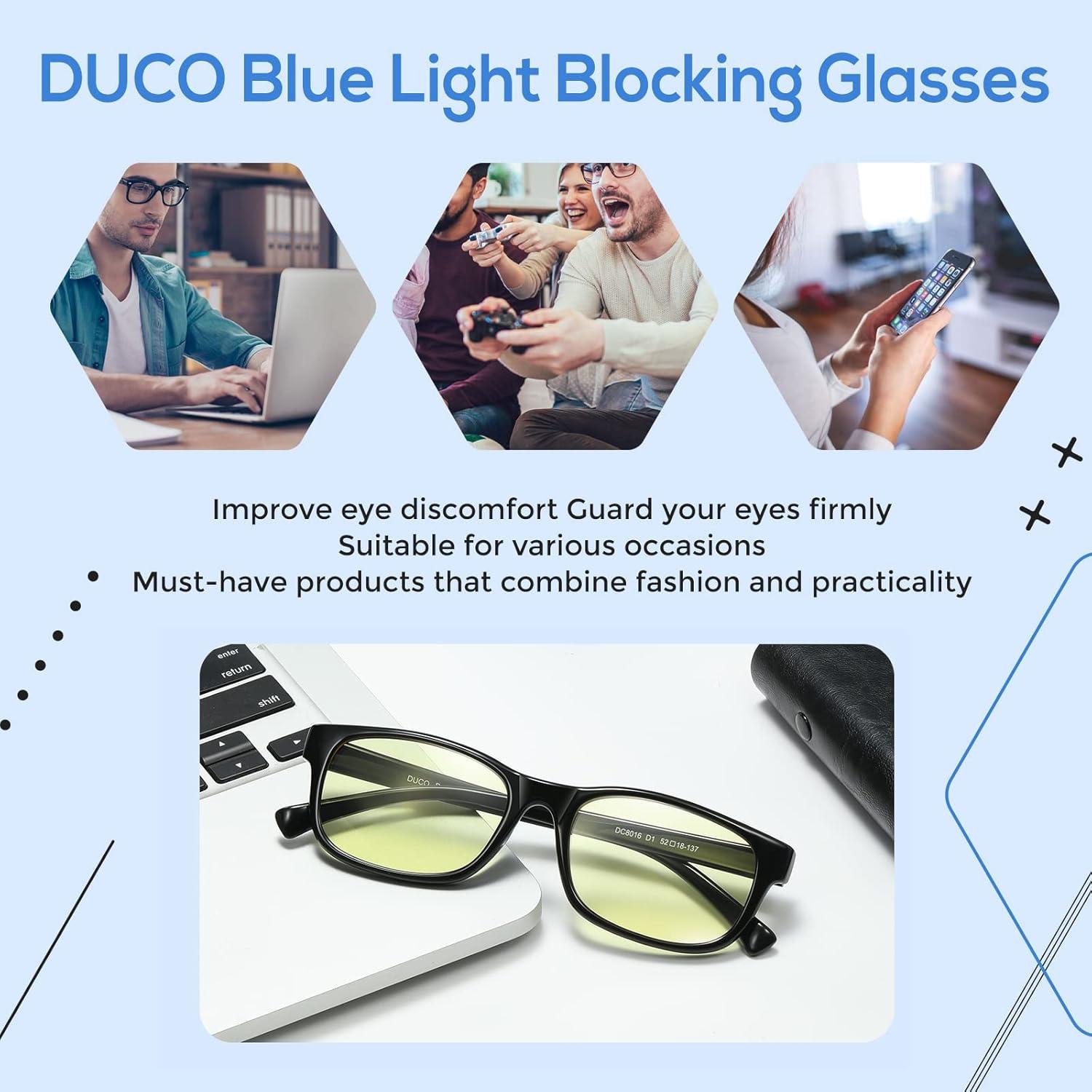 Gafas de Luz Azul DUCO 8016 con Lente Ámbar UV400