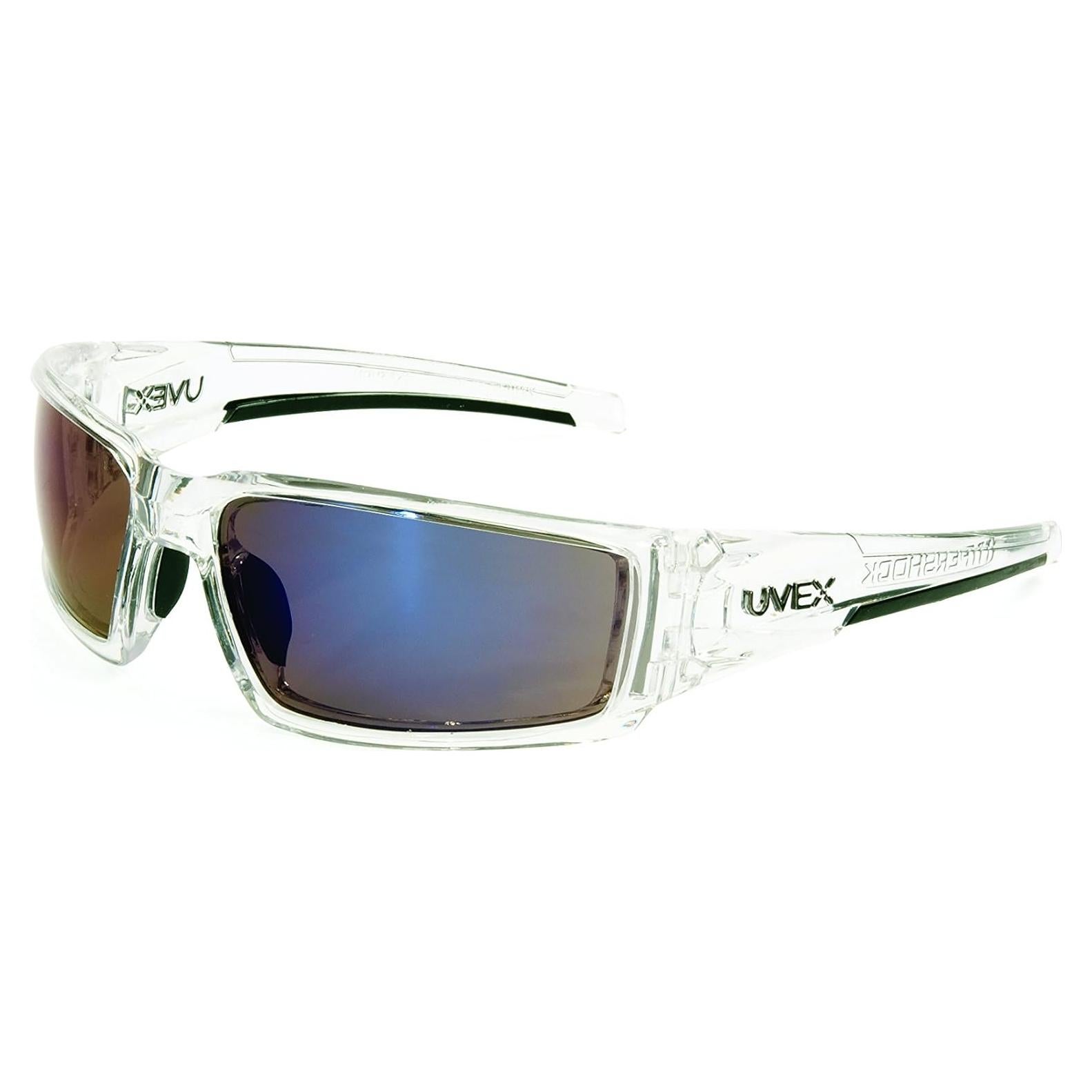 Gafas de Seguridad Uvex Hypershock S2975, Marco Claro, Lente Espejo Azul