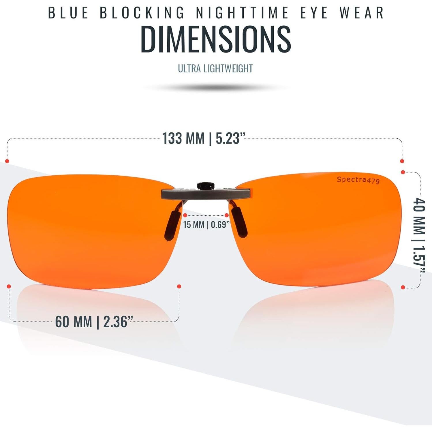 Gafas clip-on bloqueadoras de luz azul Biorhythm Spectra479