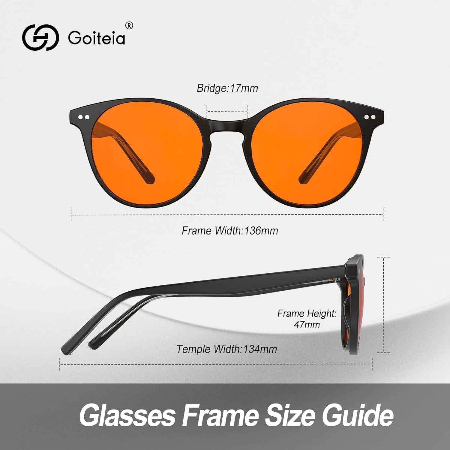 Gafas Retro Redondas Anti Luz Azul Goiteia Naranjas 2025