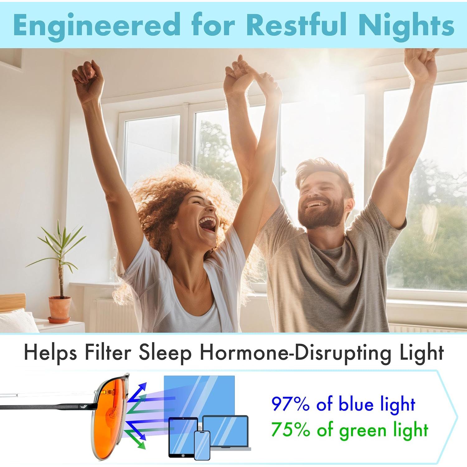 Gafas Aviador Naranjas Anti Luz Azul - Bloqueo 97% - Unisex