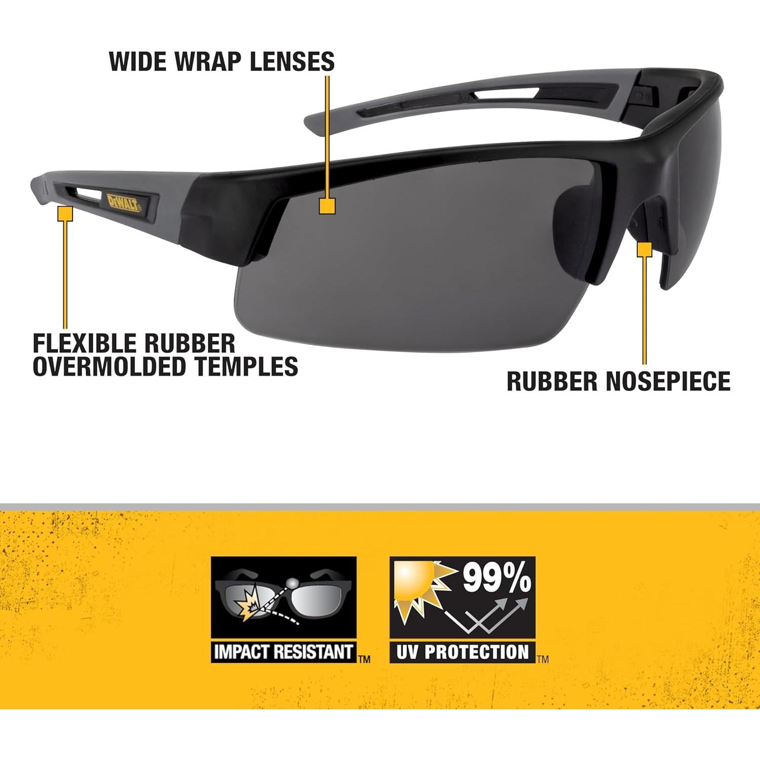 Gafas de Seguridad DEWALT DPG100-2D - Lente Ahumado - ANSI Z87.1+