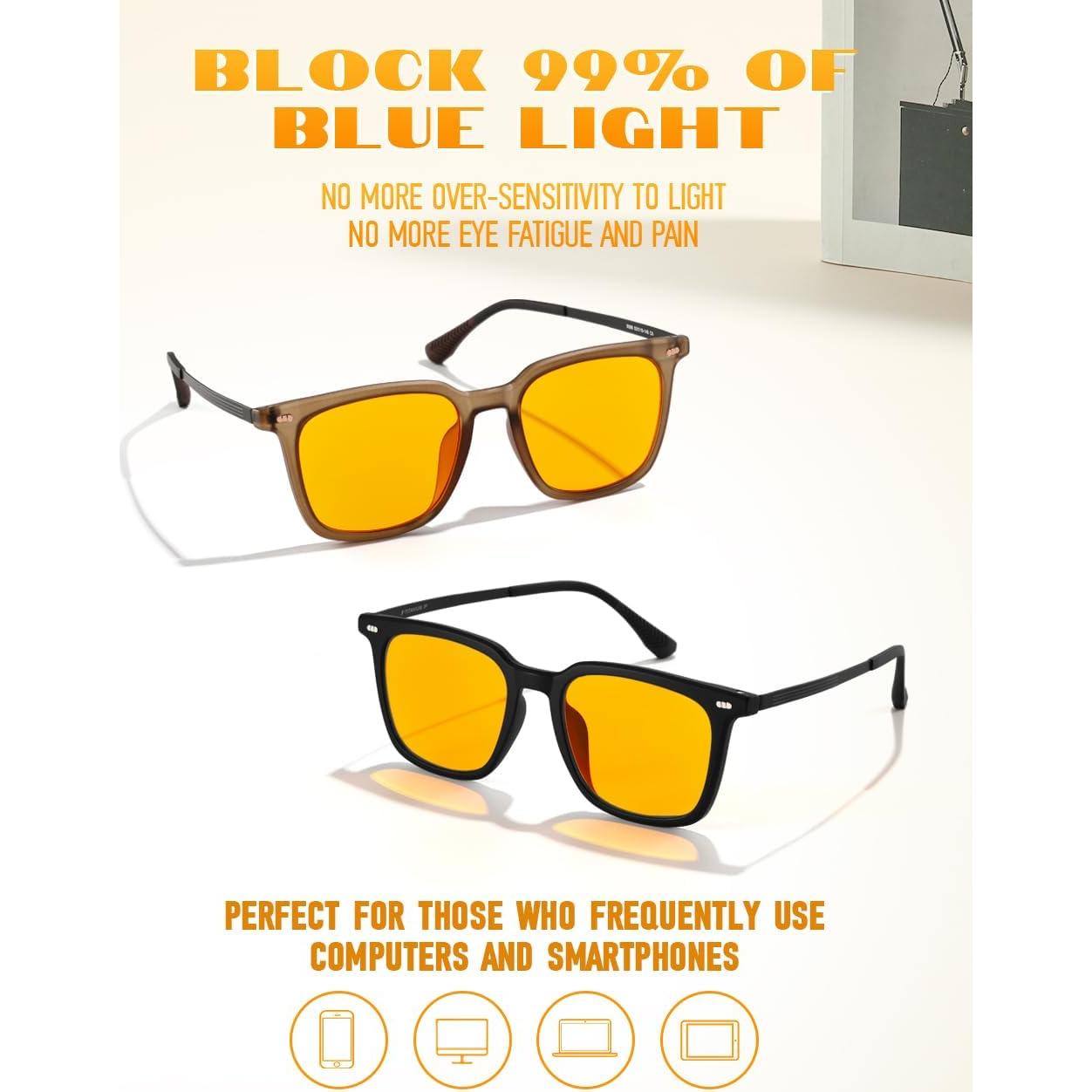 Gafas de lectura ZIHVEUC con bloqueo luz azul 99% - Titanio 2.5x