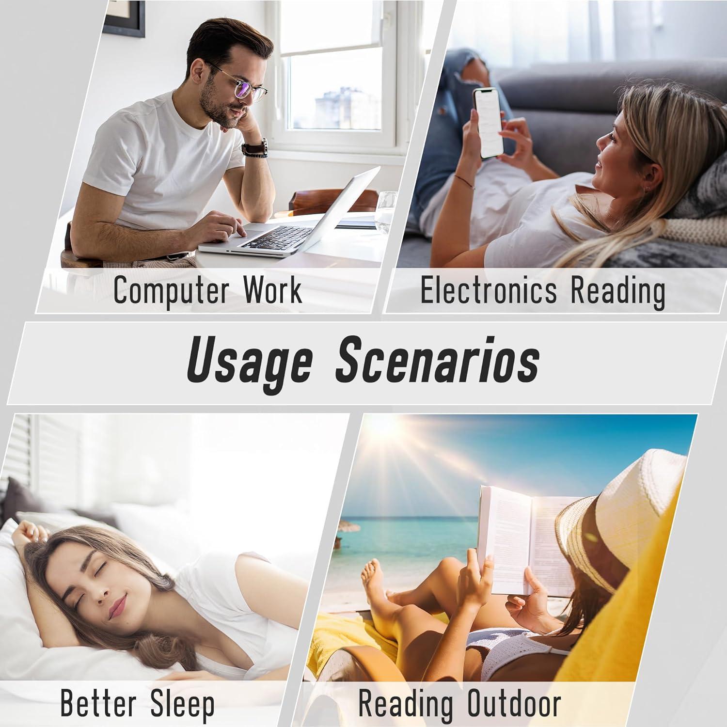 Gafas de lectura ZIHVEUC con bloqueo luz azul 99% - Titanio 2.5x