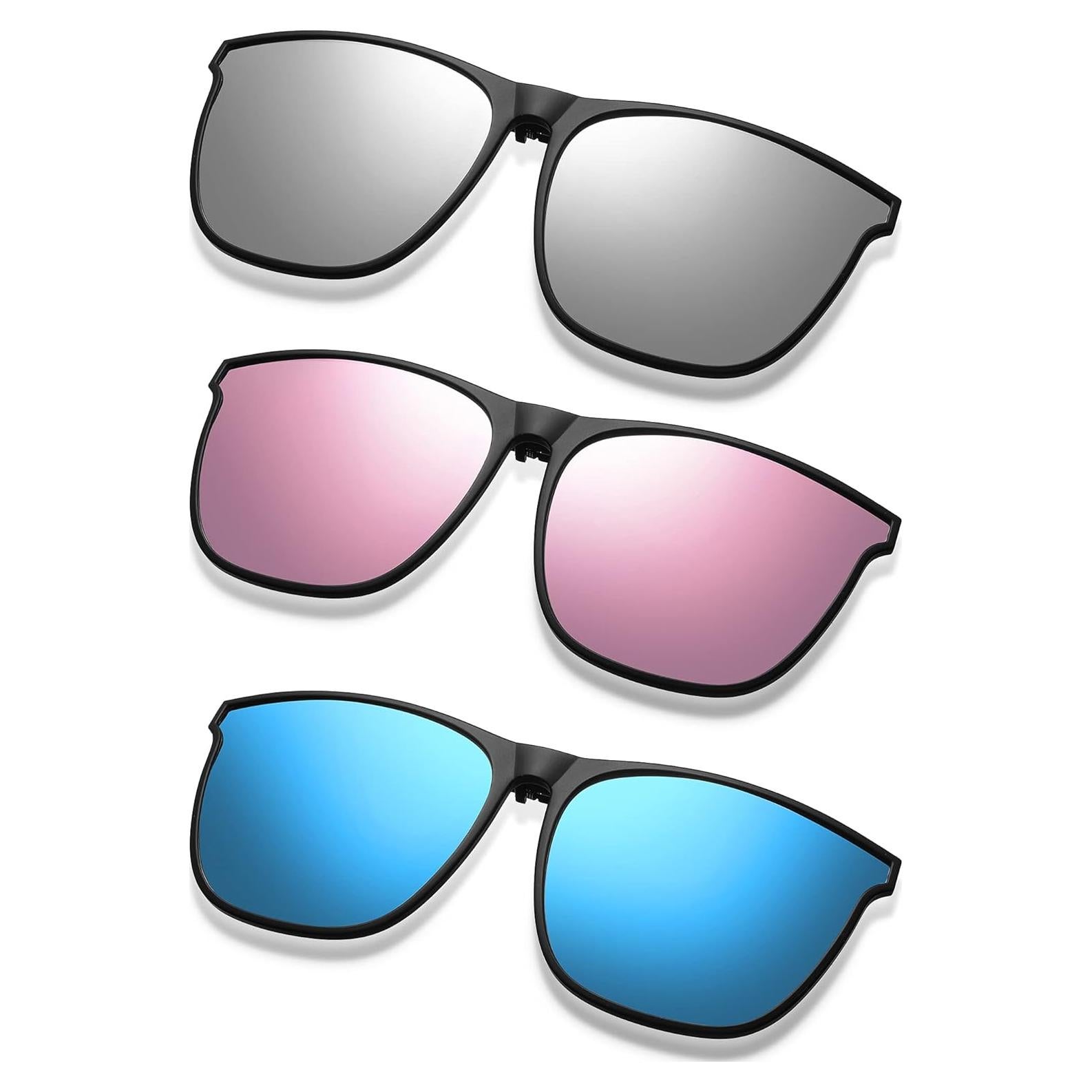 Gafas de sol polarizadas de clip Frienda - 3 pares grandes