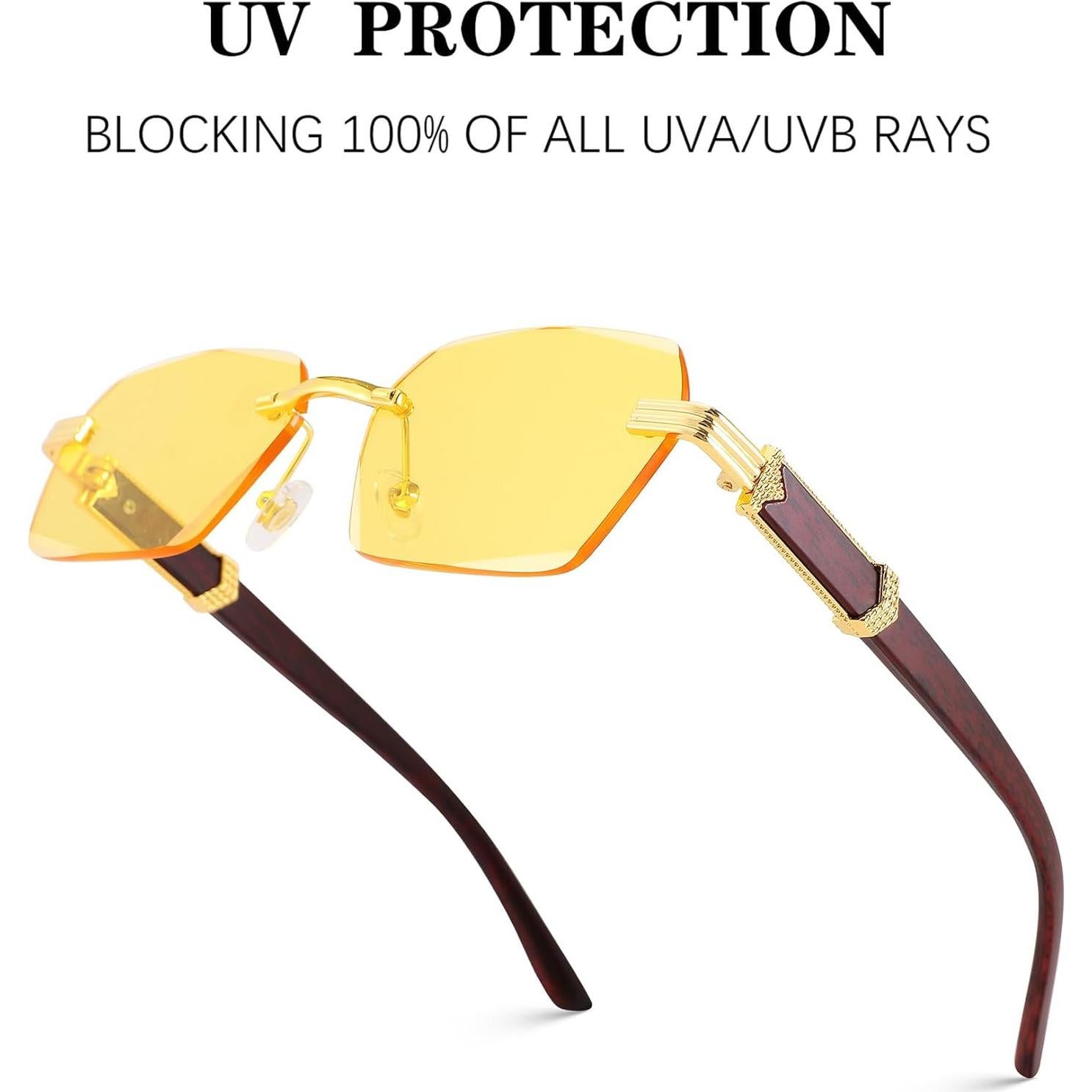 Gafas de sol sin montura Pro Acme UV400 unisex 55mm amarillas