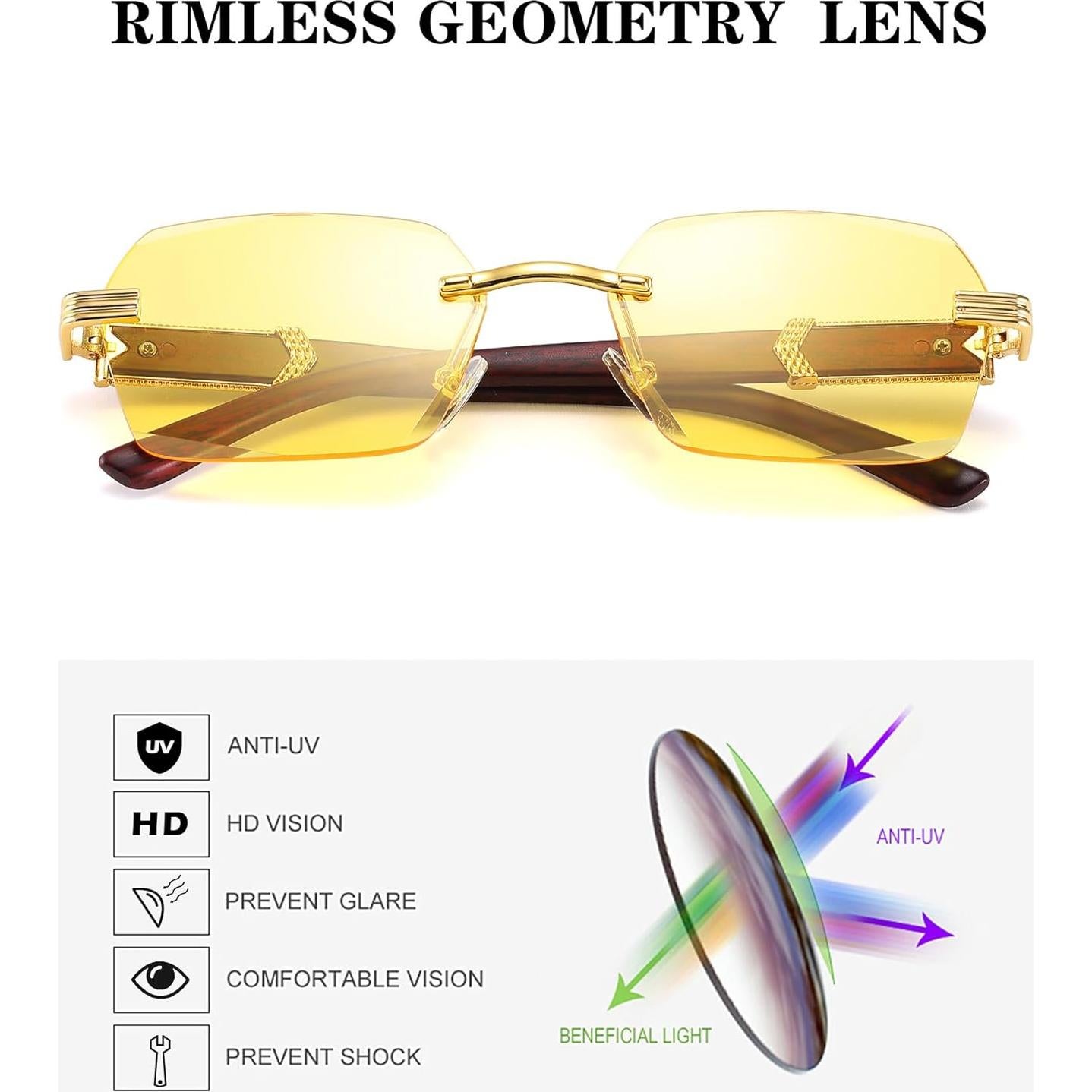 Gafas de sol sin montura Pro Acme UV400 unisex 55mm amarillas