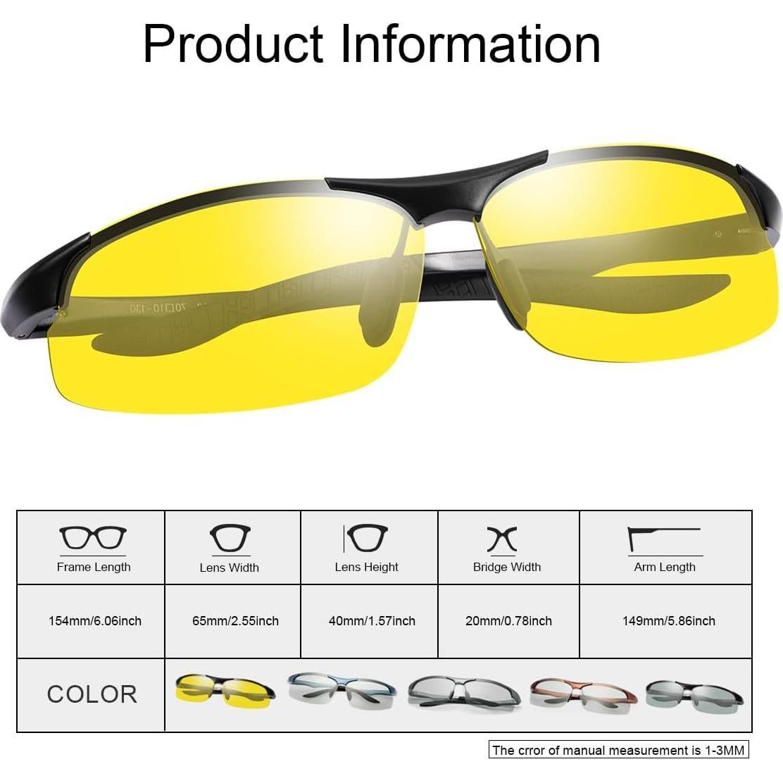 Gafas de sol YIMI fotoquímicas polarizadas UV400 para deportes
