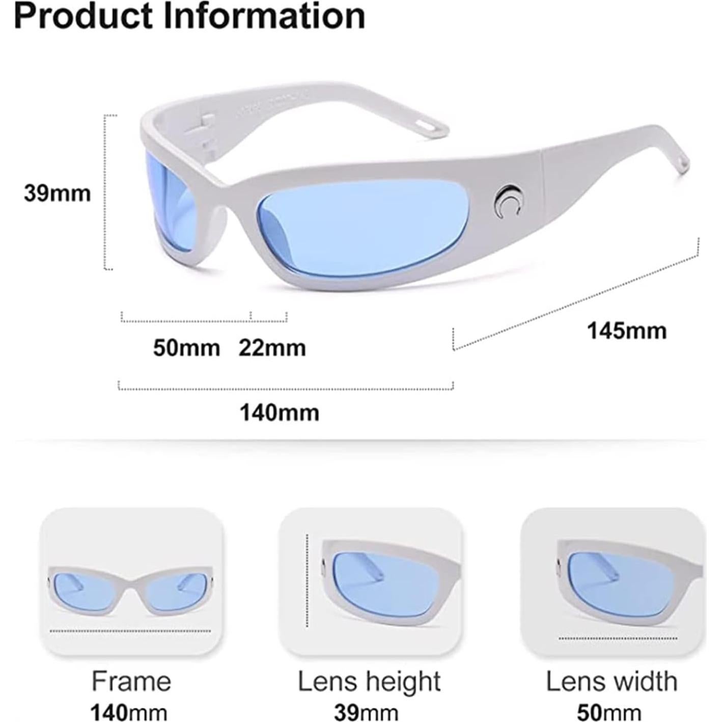 Gafas de sol envolventes PEGH negras con lente amarilla UV400