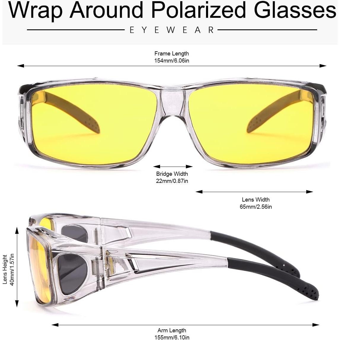 Gafas de sol polarizadas YIMI para usar sobre gafas de prescripción