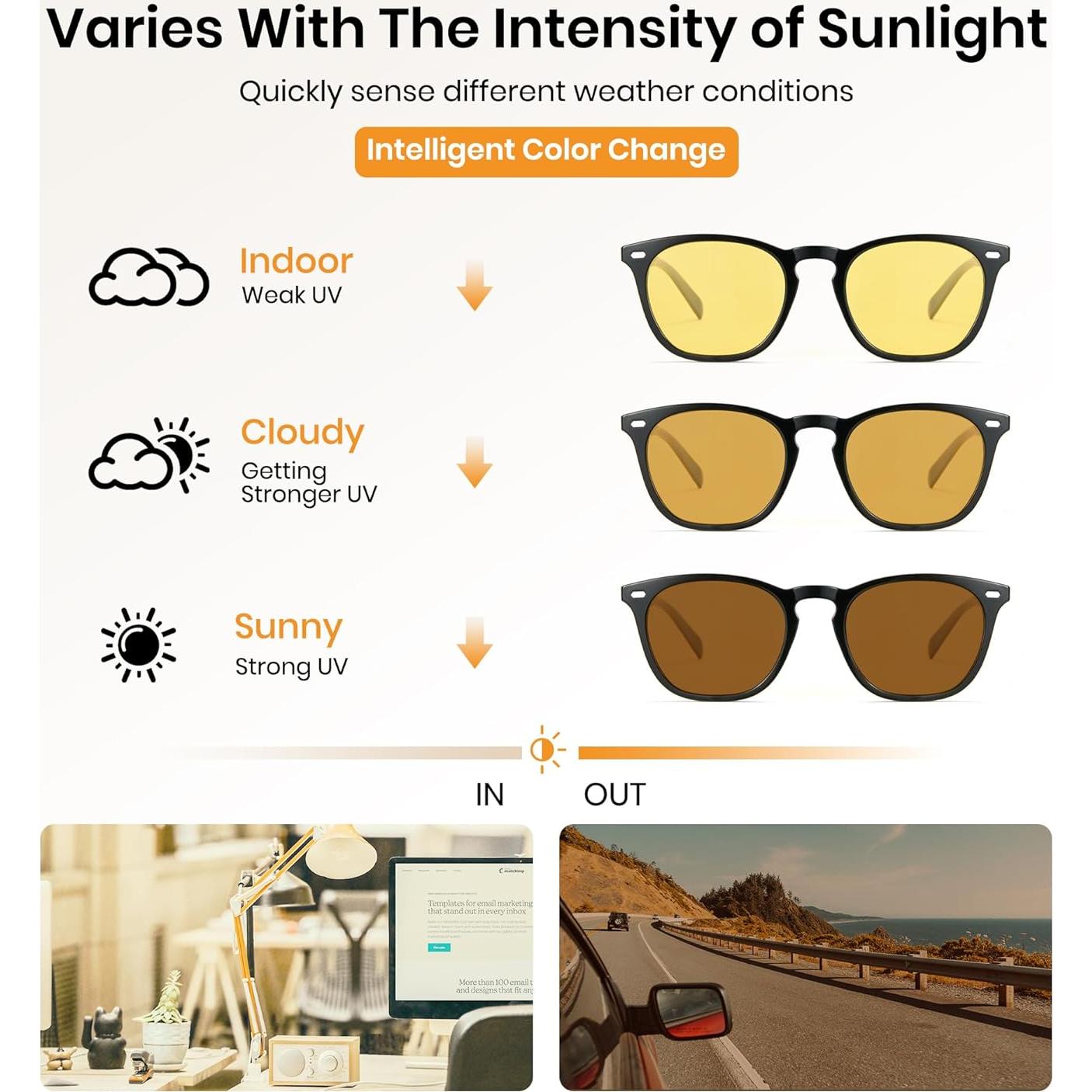 Gafas de sol fotocromáticas polarizadas Cyxus P1171 UV para deportes