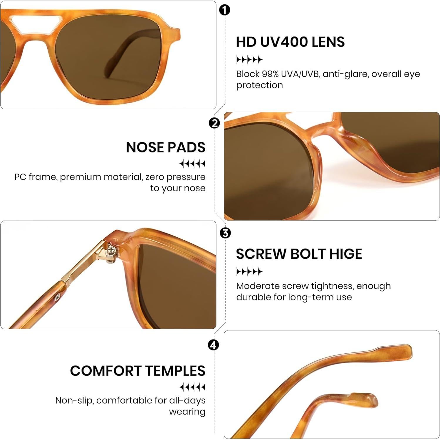 Gafas de sol retro Cyxus para mujeres con lentes polarizados UV