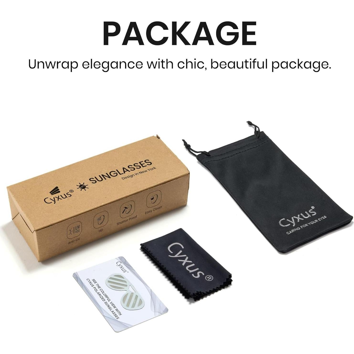 Gafas de sol retro Cyxus para mujeres con lentes polarizados UV