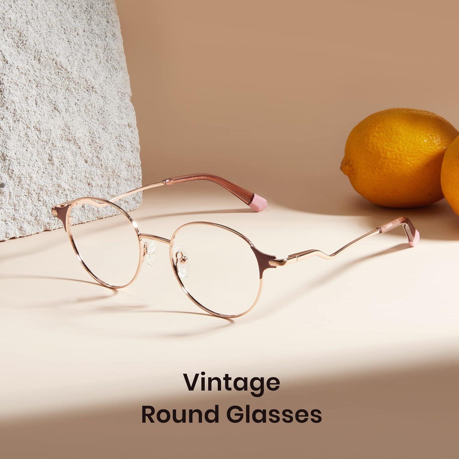 Gafas de bloqueo de luz azul Cyxus Oro Rosa 8132 con lente clara