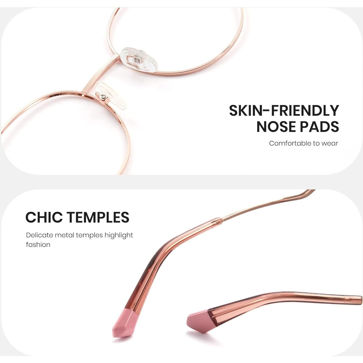 Gafas de bloqueo de luz azul Cyxus Oro Rosa 8132 con lente clara