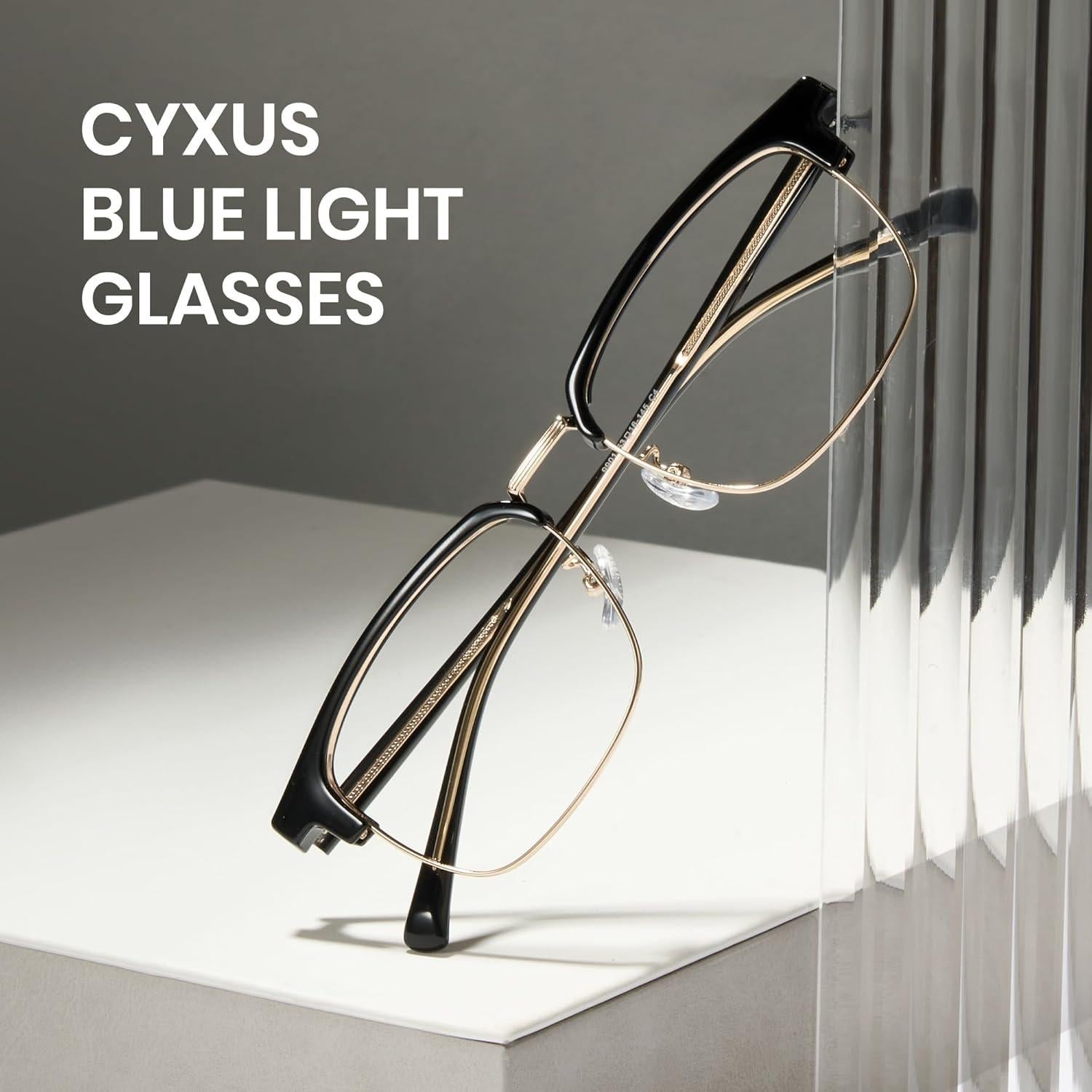 Gafas Anti Luz Azul Cyxus 8217 para Hombres - Montura Metal y TR90