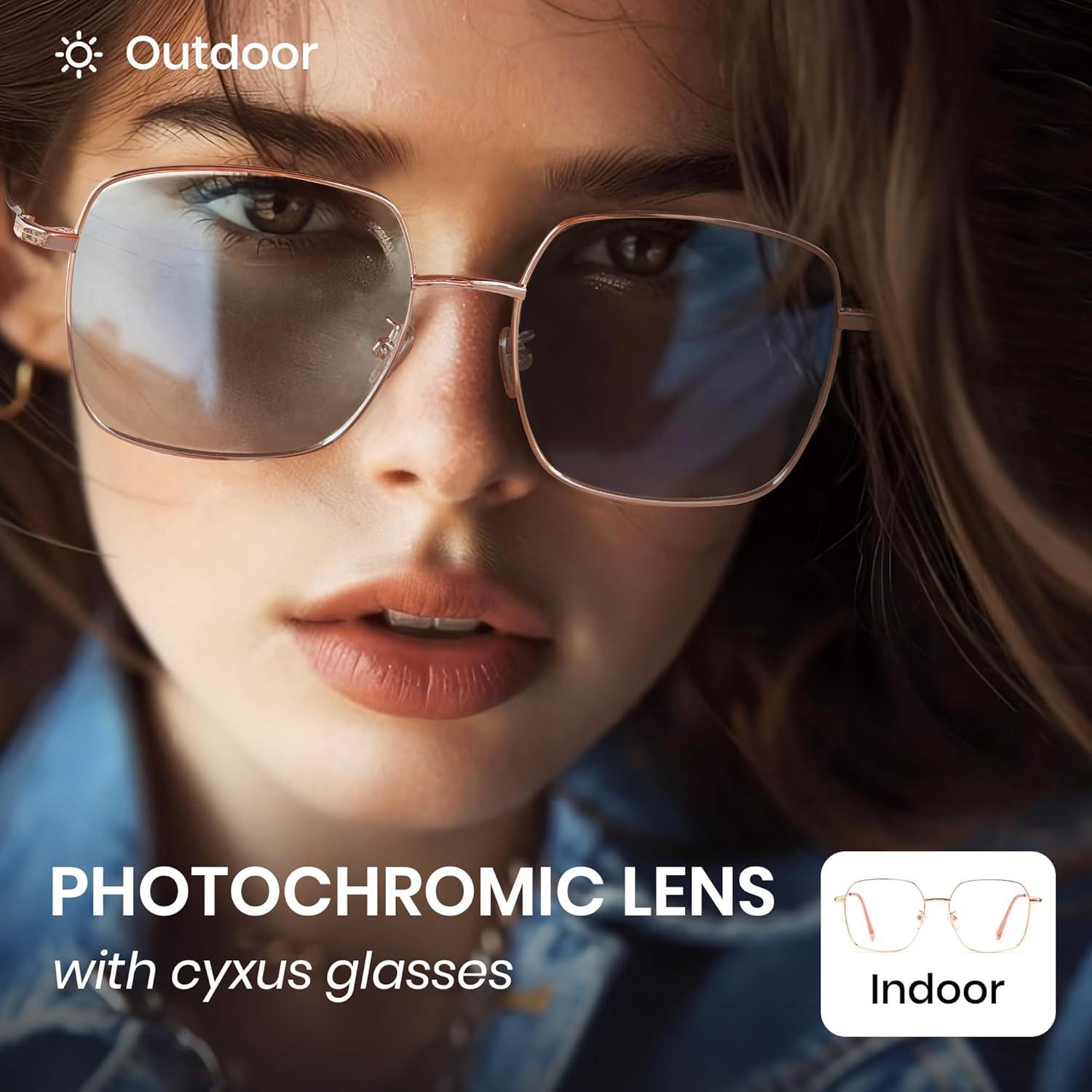 Gafas de Bloqueo de Luz Azul Cyxus Retro Cuadradas Metal