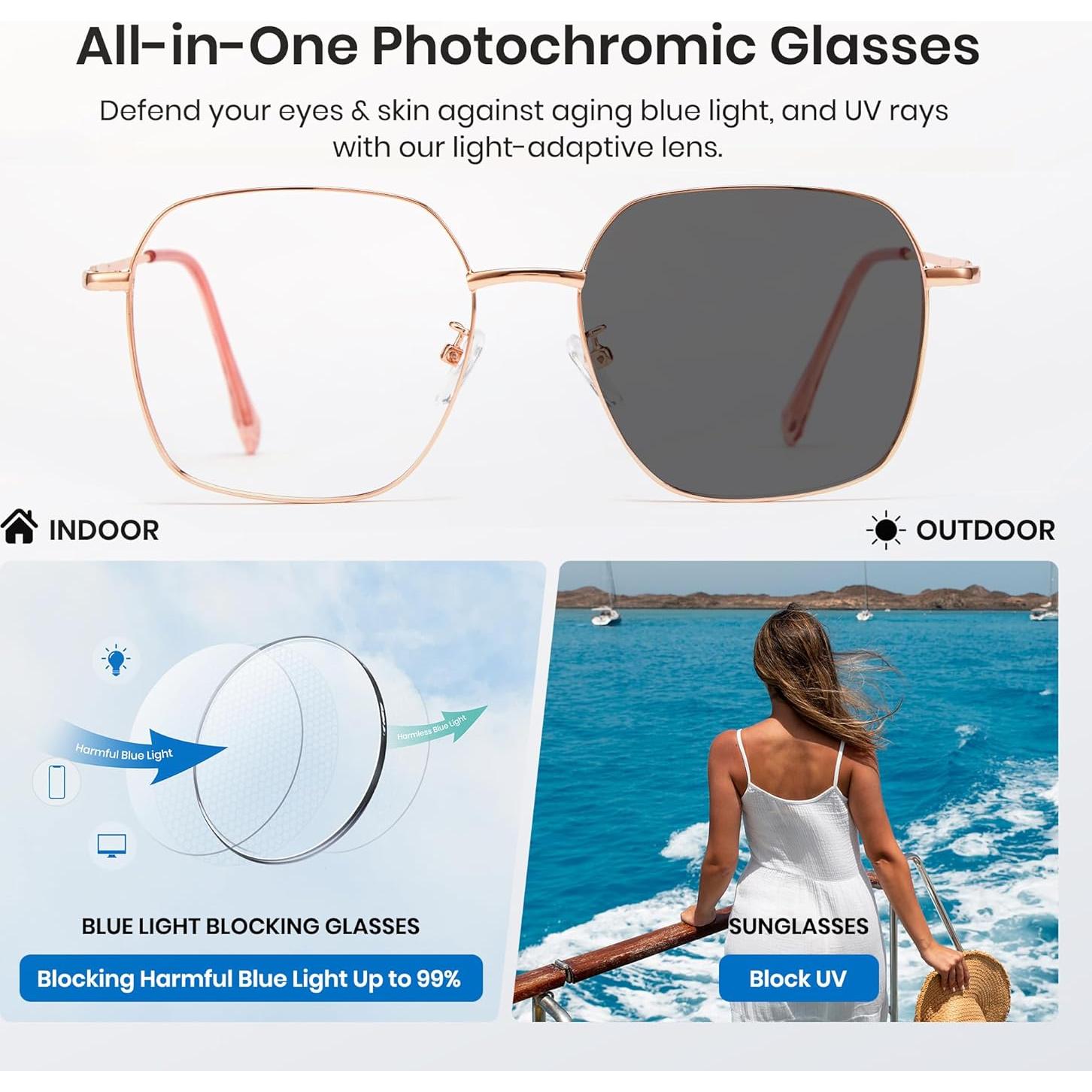 Gafas de Bloqueo de Luz Azul Cyxus Retro Cuadradas Metal