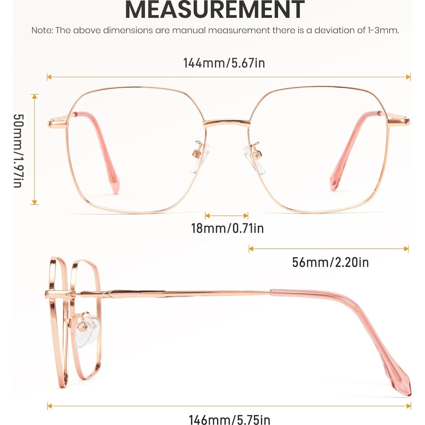 Gafas de Bloqueo de Luz Azul Cyxus Retro Cuadradas Metal