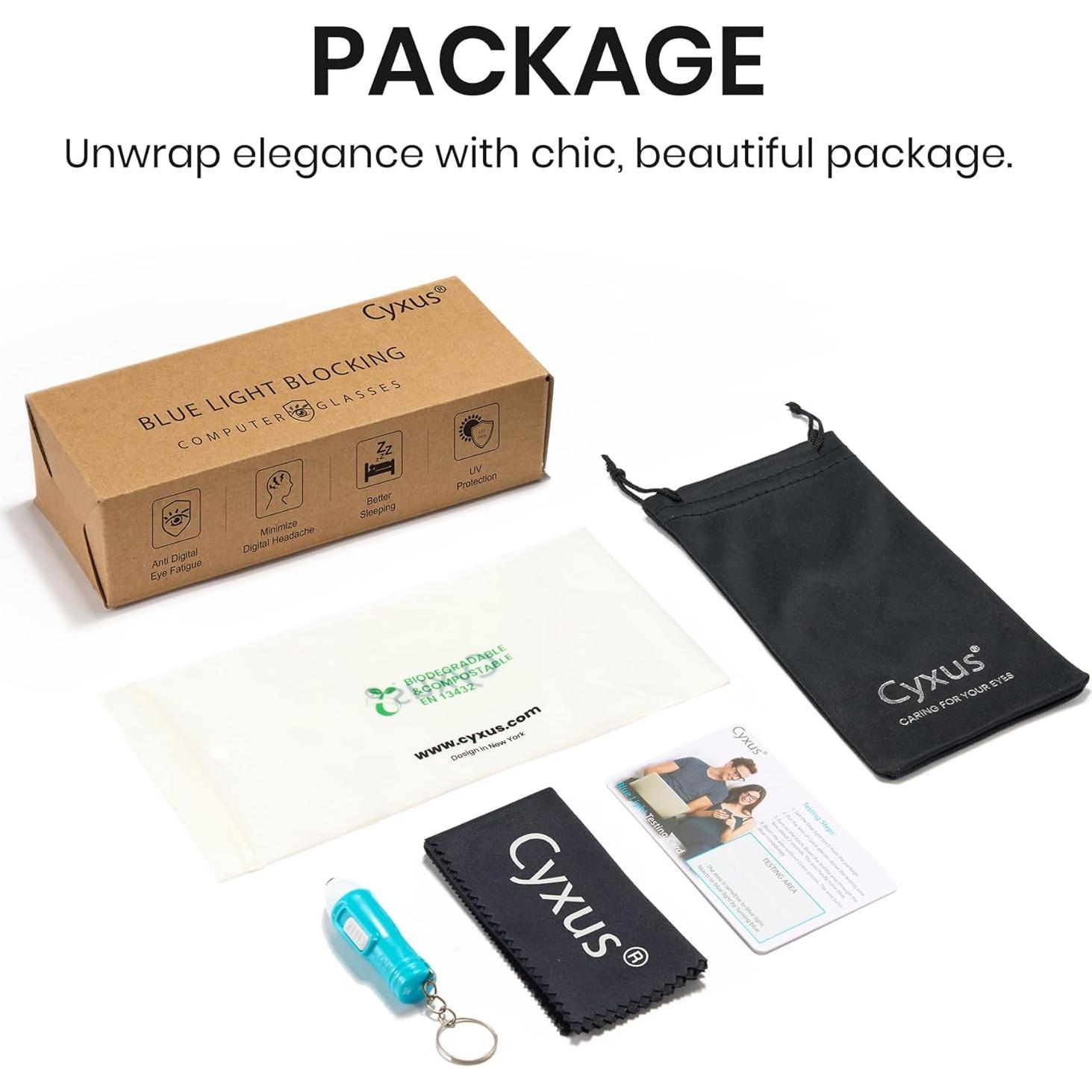 Gafas de Bloqueo de Luz Azul Cyxus Retro Cuadradas Metal